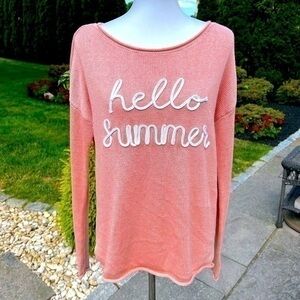 Marled hello summer top size large